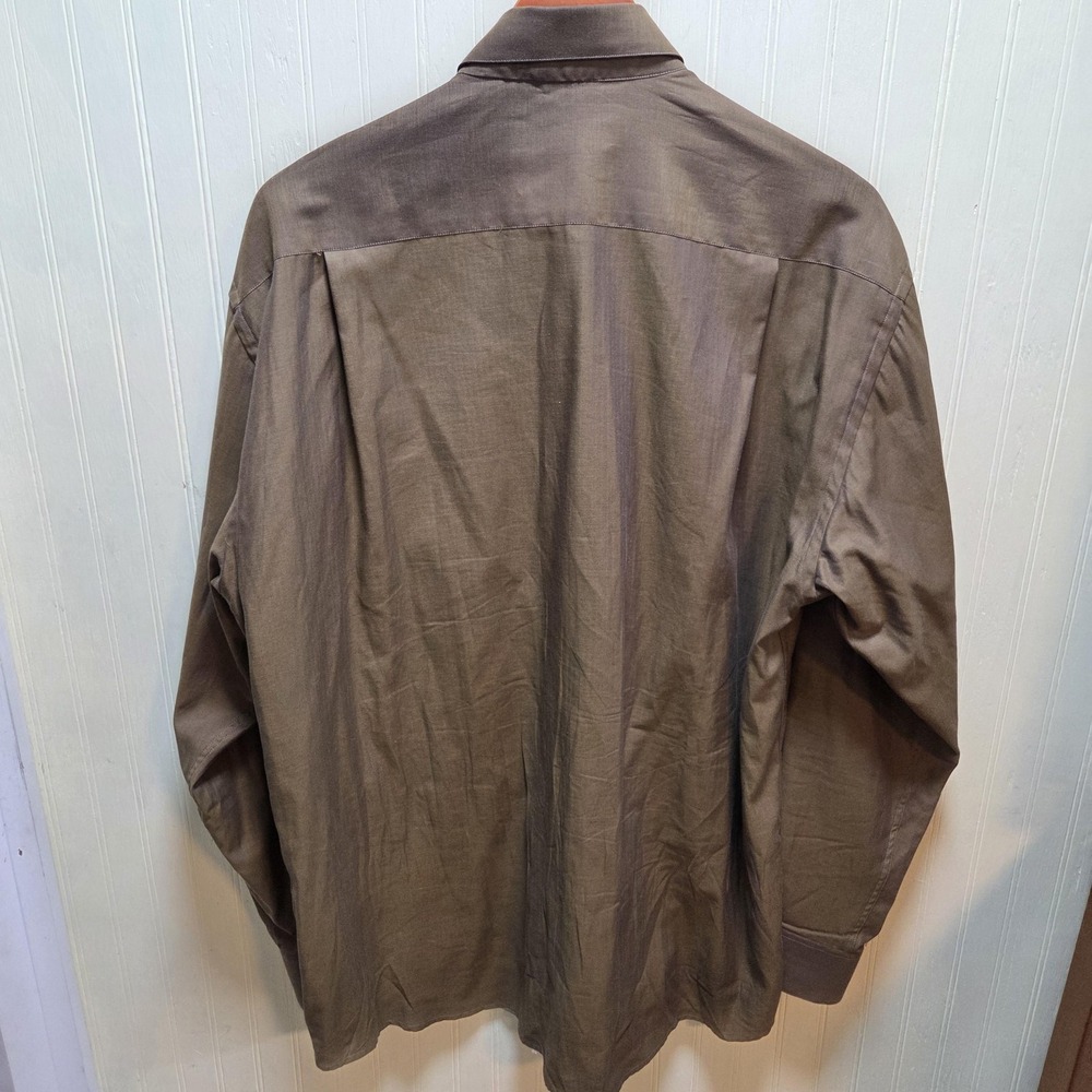 Principe Dress Shirt Mens 16 34/35 Brown Solid Classic Fit Made In Italy - Picture 3 of 7